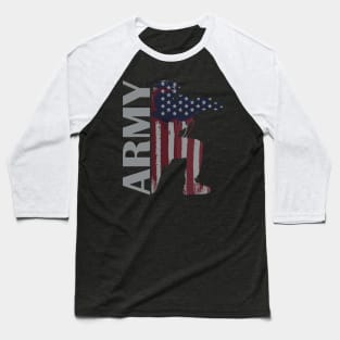 Army Painted American Flag Soldier Baseball T-Shirt